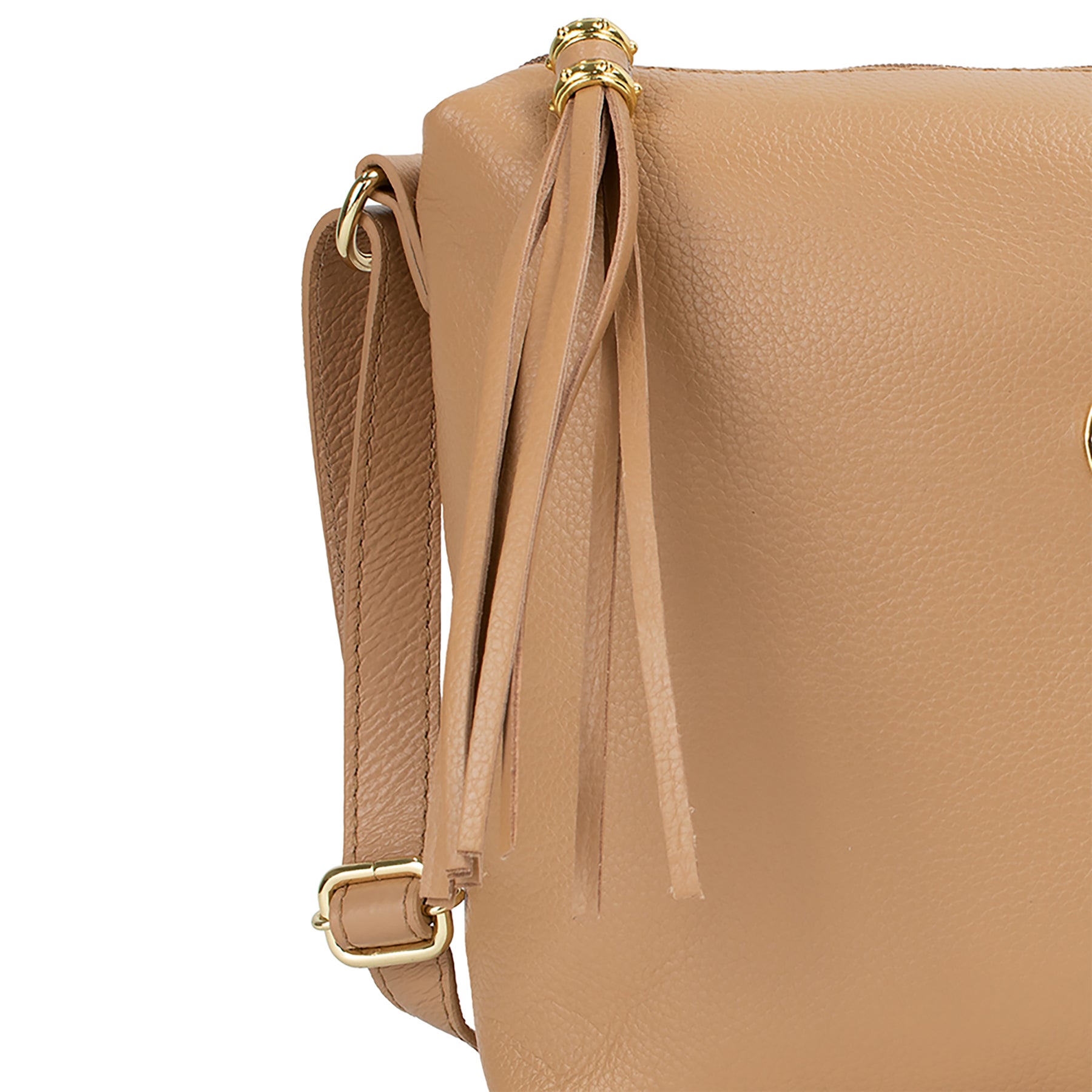 Bolsa Crossbody de Couro Liso - Tan