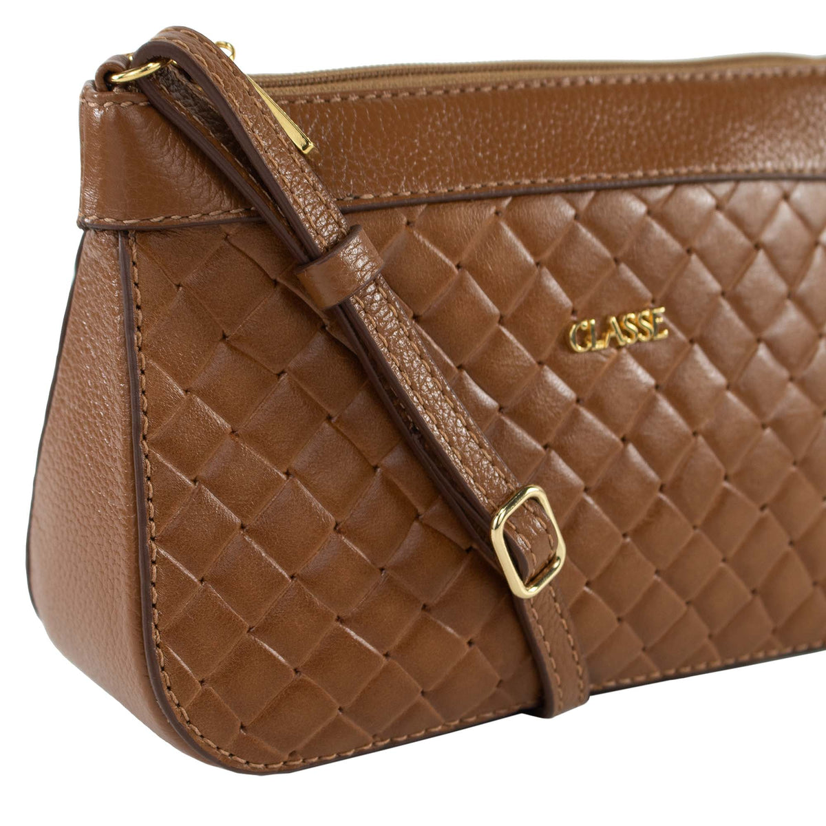 Bolsa Crossbody de Couro Dani - Tramado Nocciola