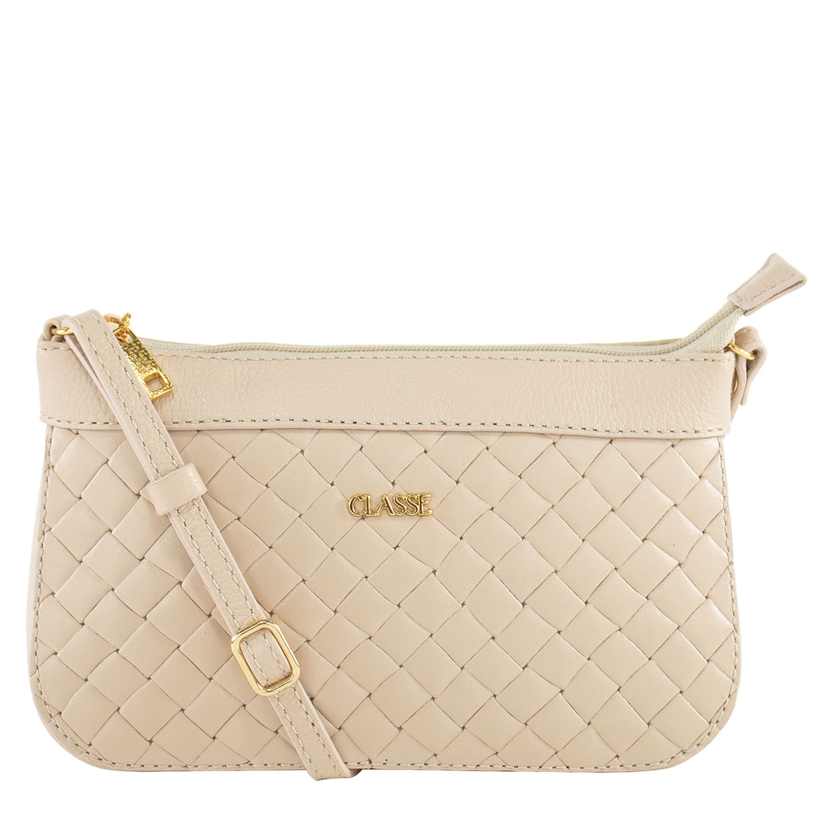 Bolsa Crossbody de Couro Dani - Tramado Creme