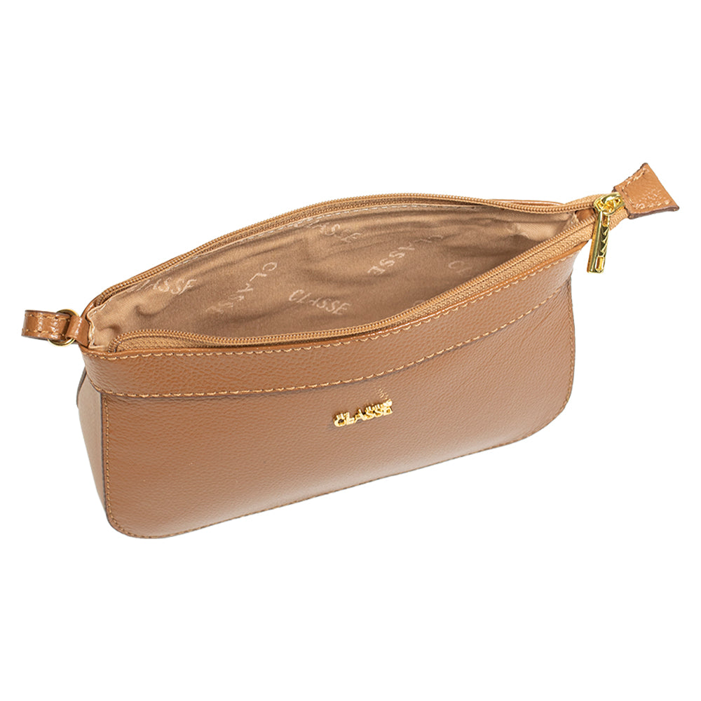 Bolsa Crossbody de Couro Nocciola Dani