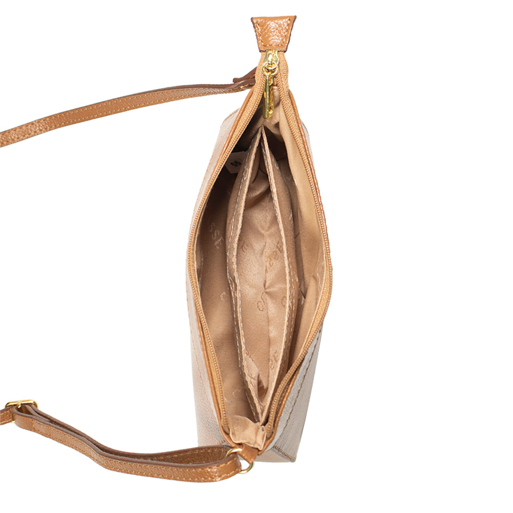 Bolsa Crossbody de Couro Nocciola Dani