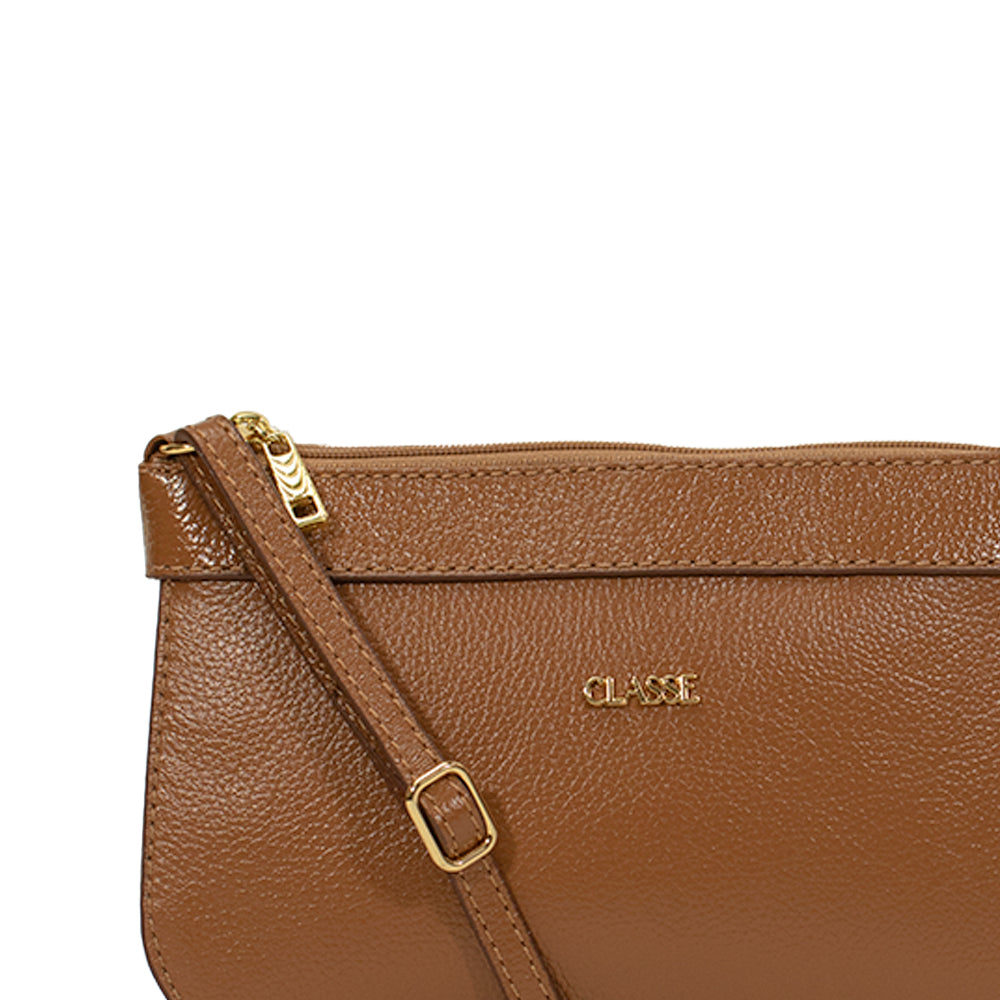 Bolsa Crossbody de Couro Nocciola Dani