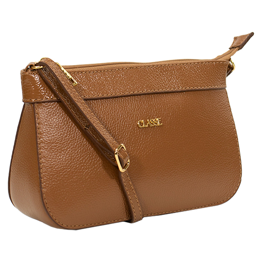 Bolsa Crossbody de Couro Nocciola Dani