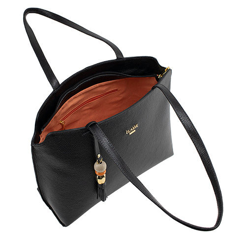 Bolsa de Couro Shopping Bag Ivana - Preto