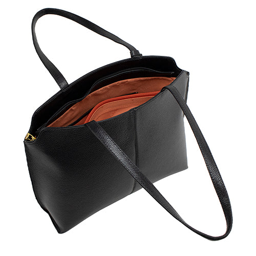 Bolsa de Couro Shopping Bag Ivana - Preto