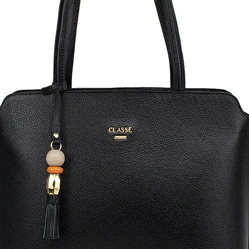 Bolsa de Couro Shopping Bag Ivana - Preto