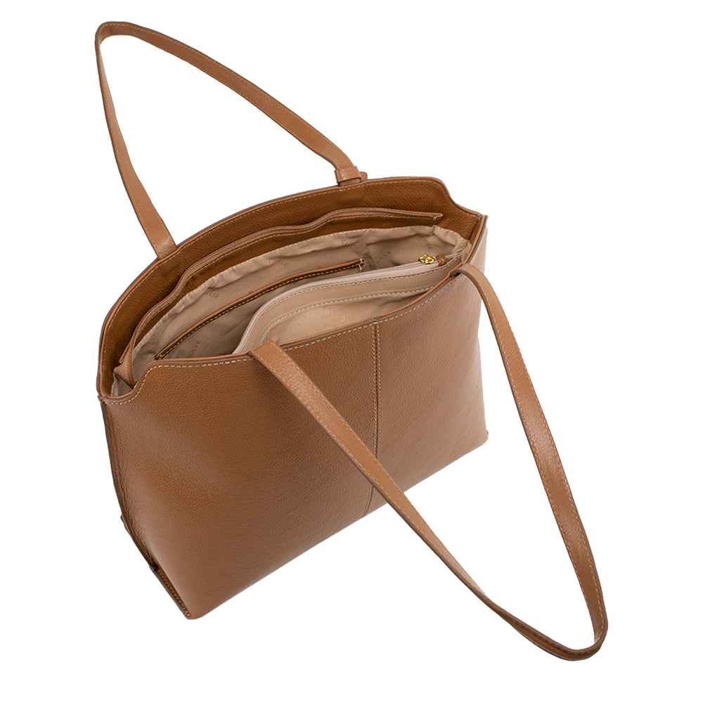 Bolsa de Couro Shopping Bag Ivana - Nocciola