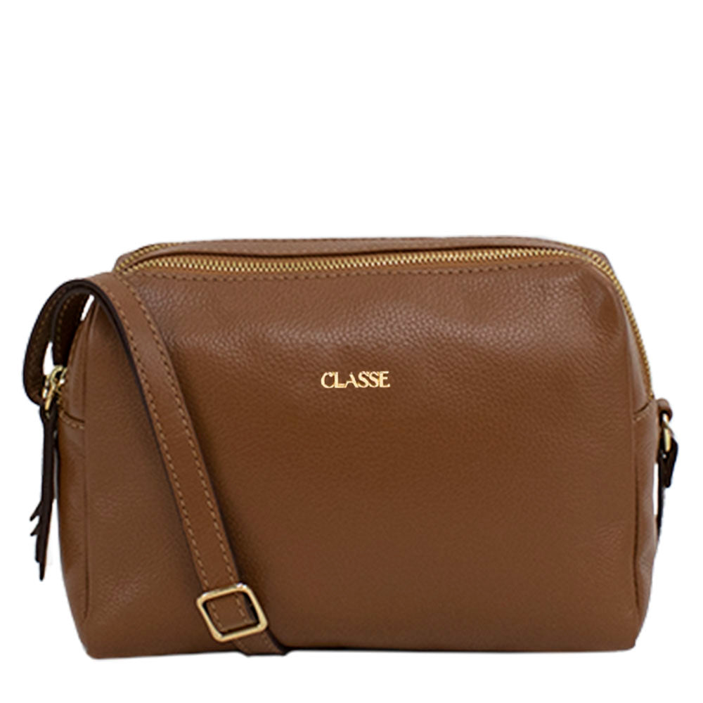 Bolsa Crossbody de Couro Jade - Nocciola