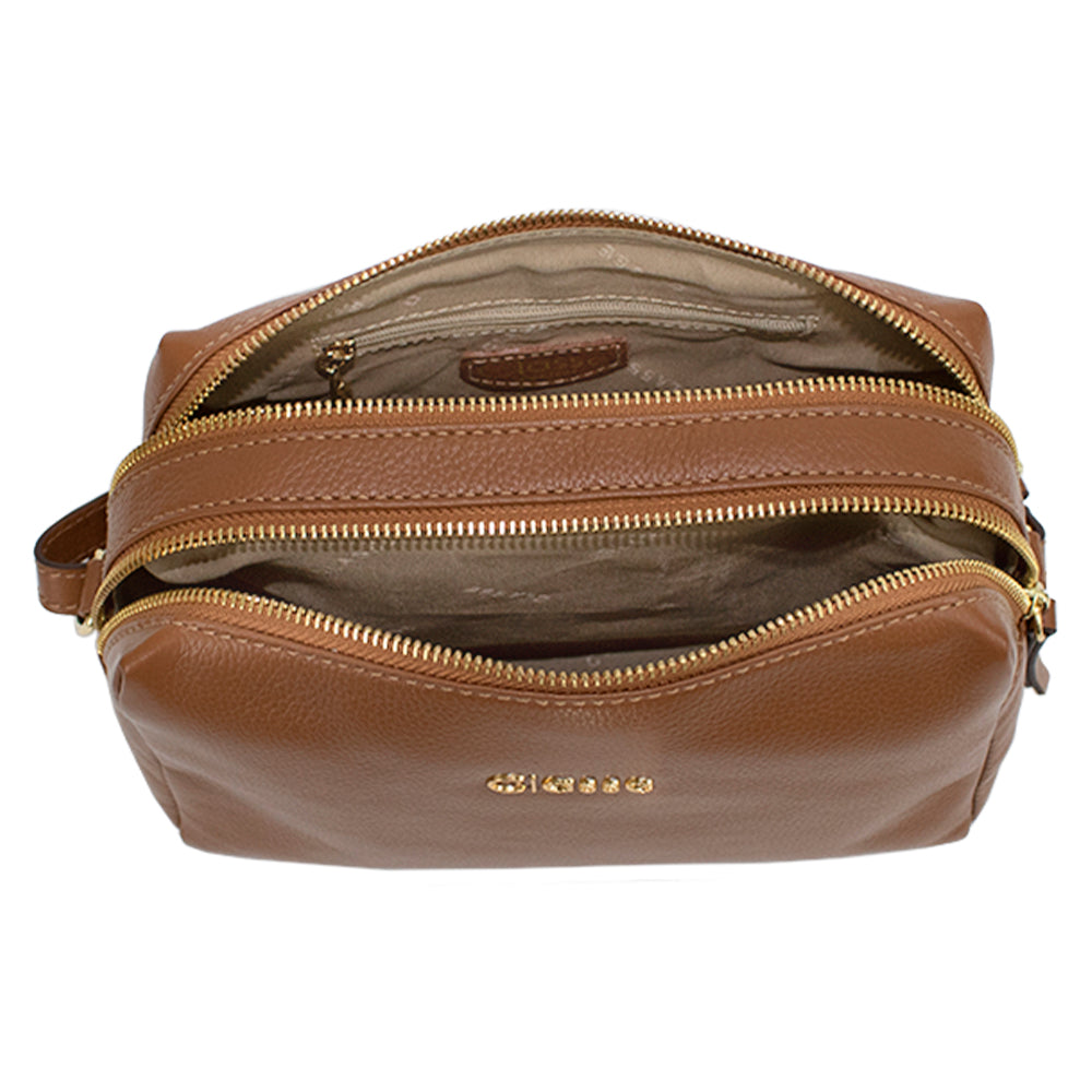 Bolsa Crossbody de Couro Jade - Nocciola