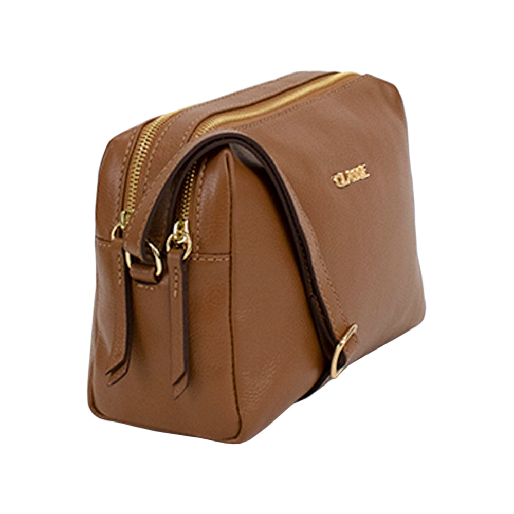 Bolsa Crossbody de Couro Jade - Nocciola
