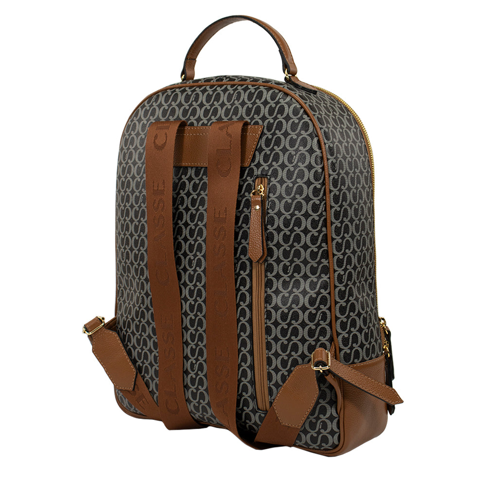 Mochila Feminina Canvas - Preto/Nocciola