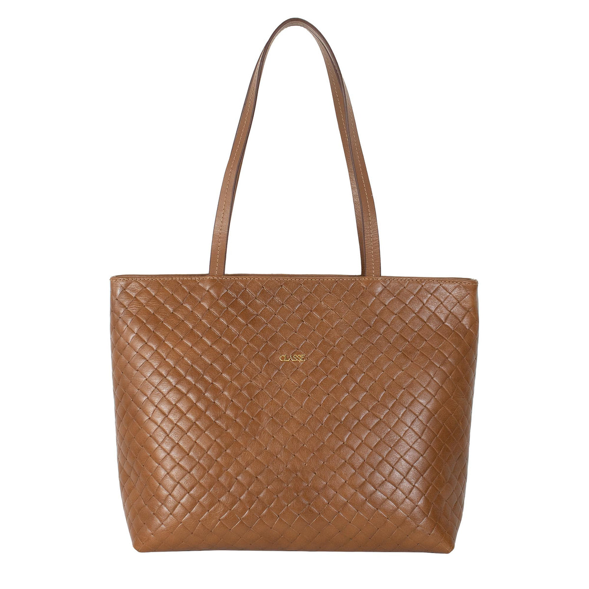 Bolsa Shopping Bag de Couro Tramado - Bárbara
