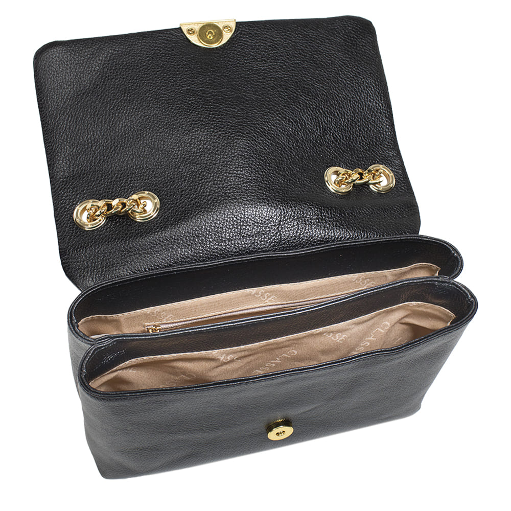 Bolsa de Couro Tiracolo Bag Luma - Preto