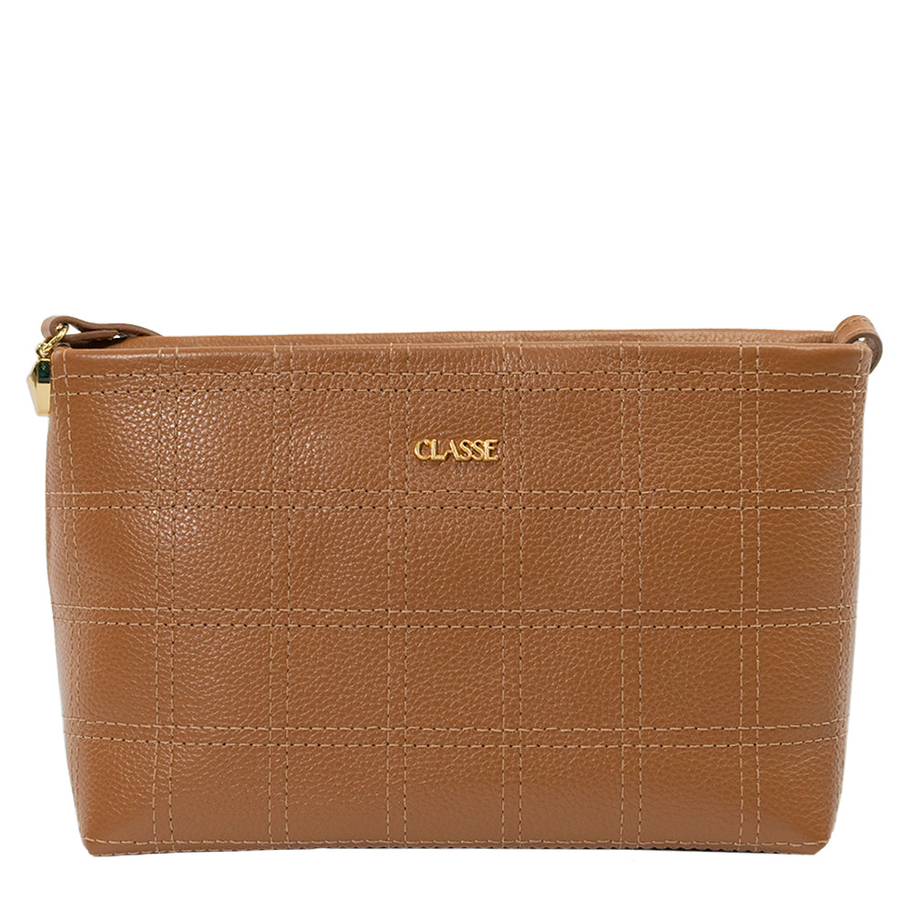 Bolsa Crossbody de Couro Alana Nocciola