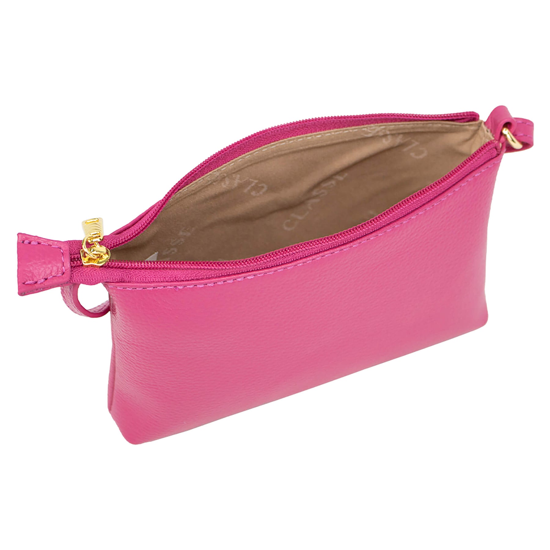 Bolsa de Couro Crossbody Mini Lili - Magenta