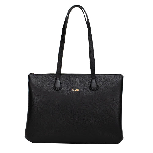Bolsa Shopping Bag de Couro Preta Dani