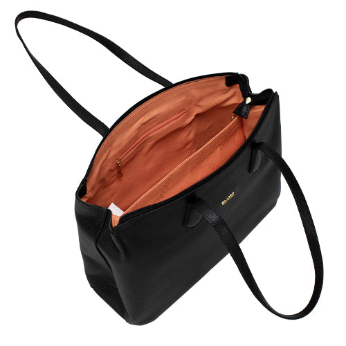 Bolsa Shopping Bag de Couro Preta Dani