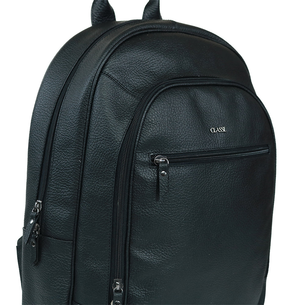 Mochila de Couro Masculina Urbana - Preto