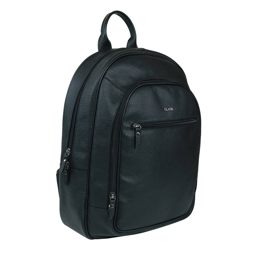 Mochila de Couro Masculina Urbana - Preto