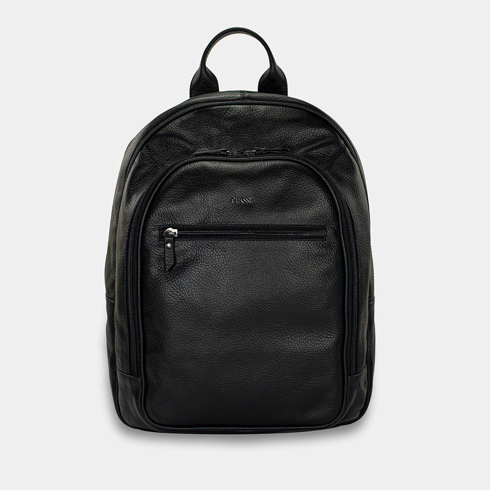 Mochila de Couro Masculina Urbana - Preto