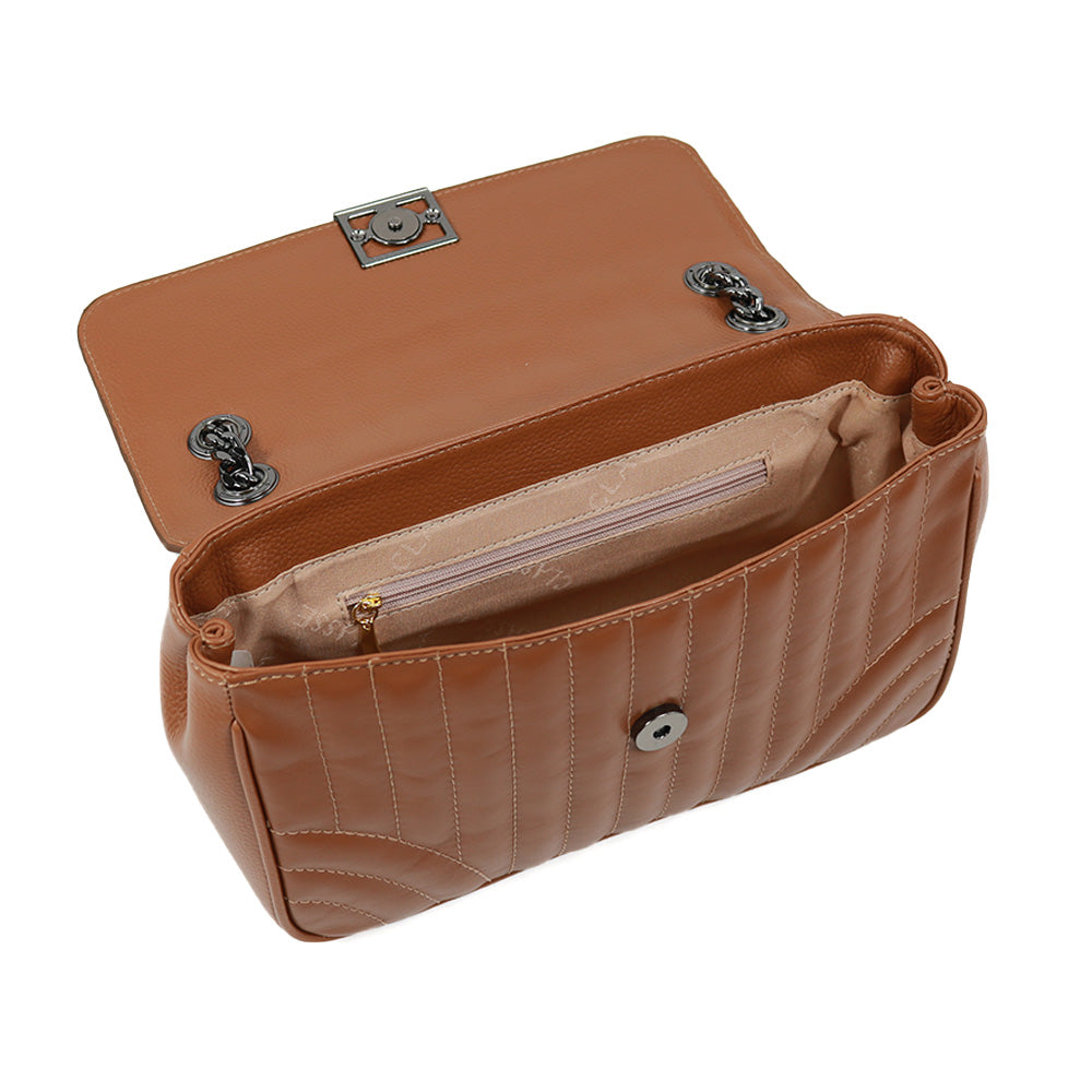 Bolsa de Couro Tiracolo Eva - Nocciola
