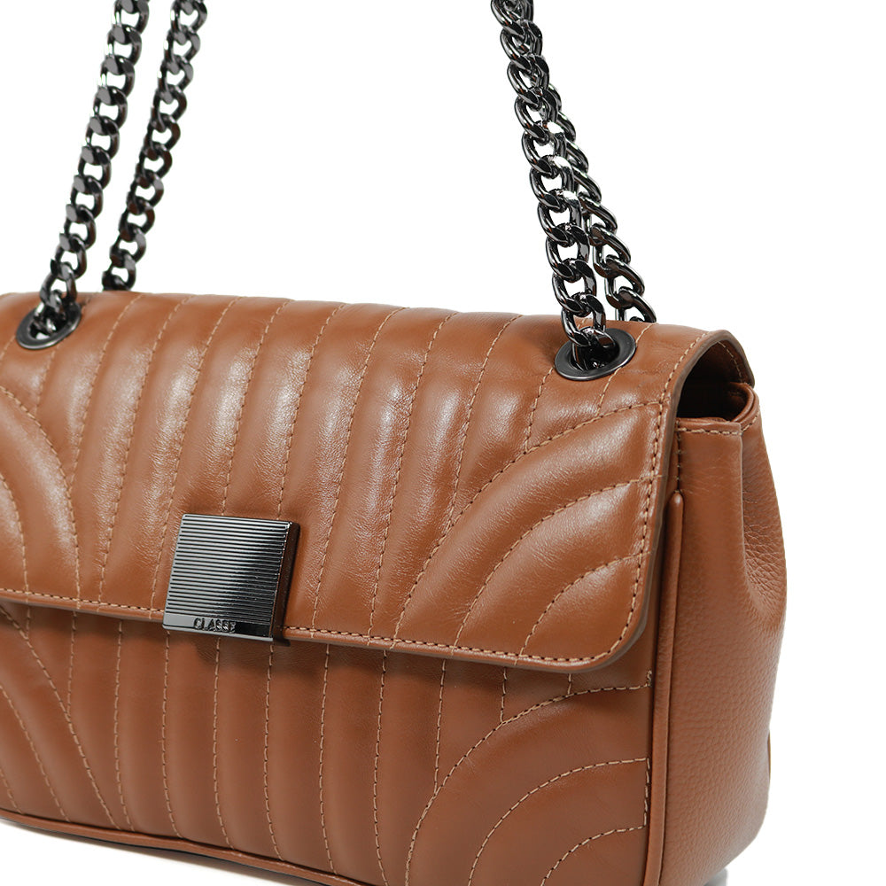 Bolsa de Couro Tiracolo Eva - Nocciola
