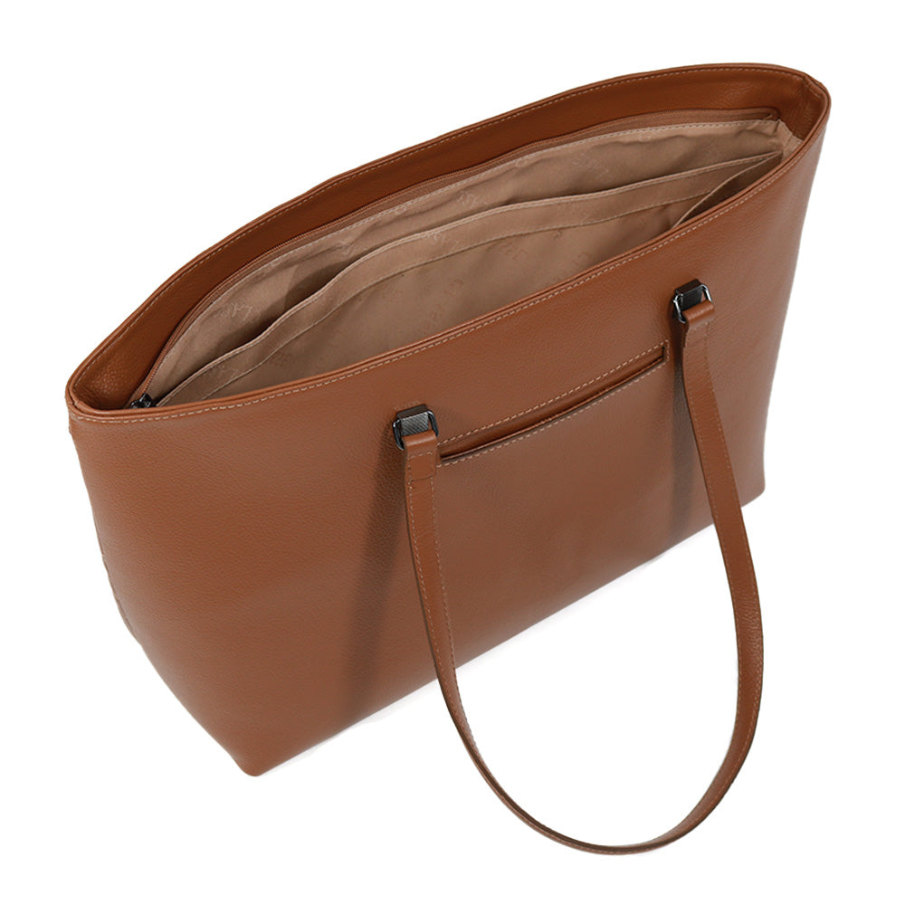 Bolsa de Couro Shopping Bag Eva - Nocciola