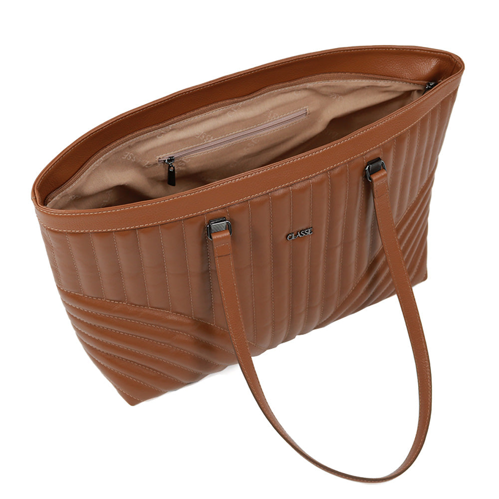 Bolsa de Couro Shopping Bag Eva - Nocciola