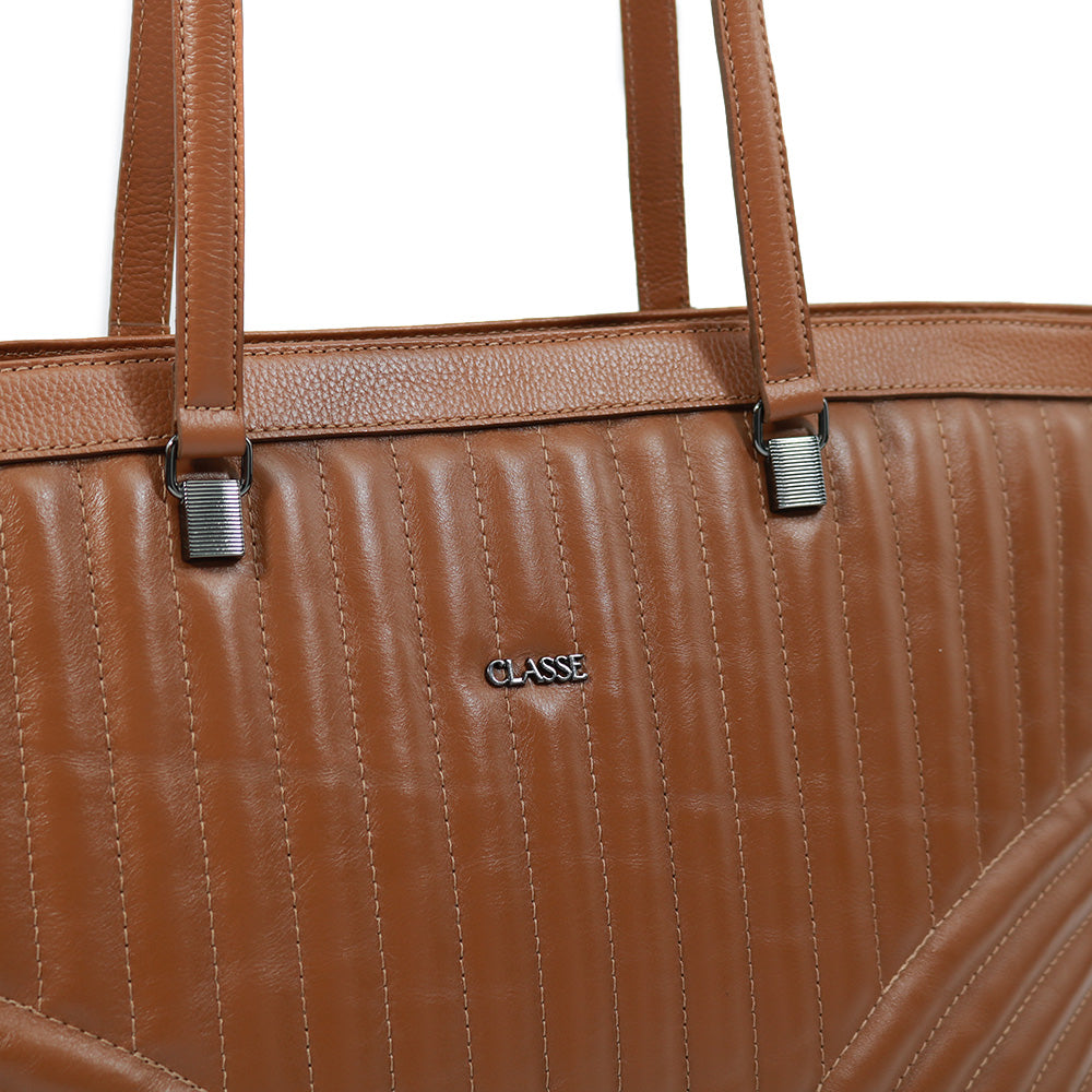Bolsa de Couro Shopping Bag Eva - Nocciola