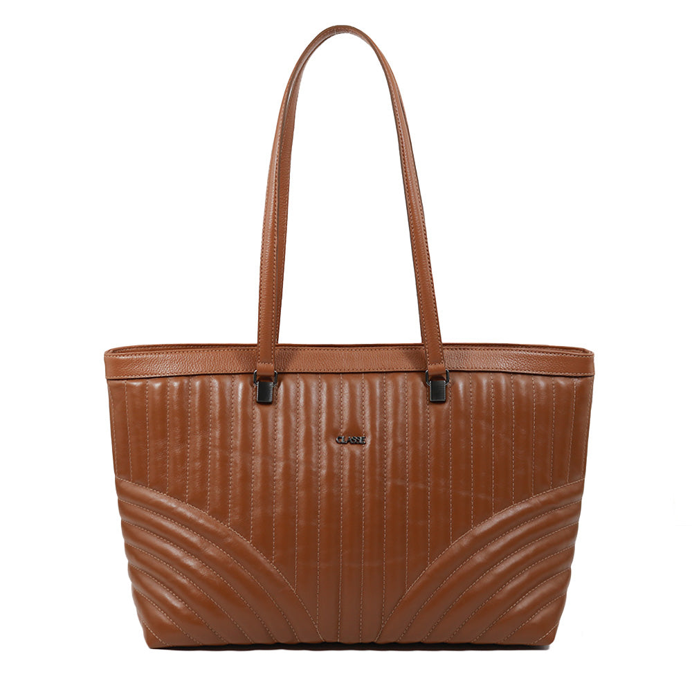 Bolsa de Couro Shopping Bag Eva - Nocciola