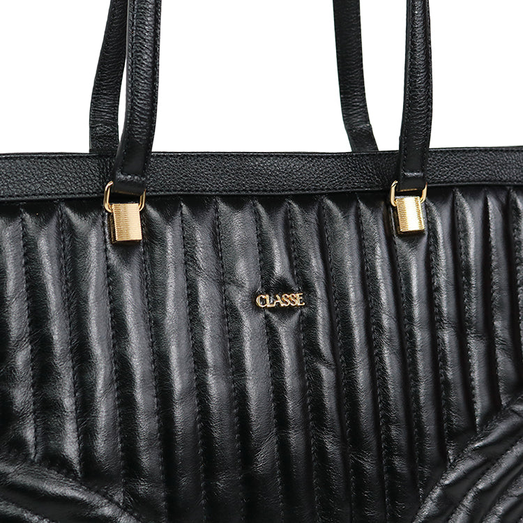Bolsa de Couro Shopping Bag Eva - Preto