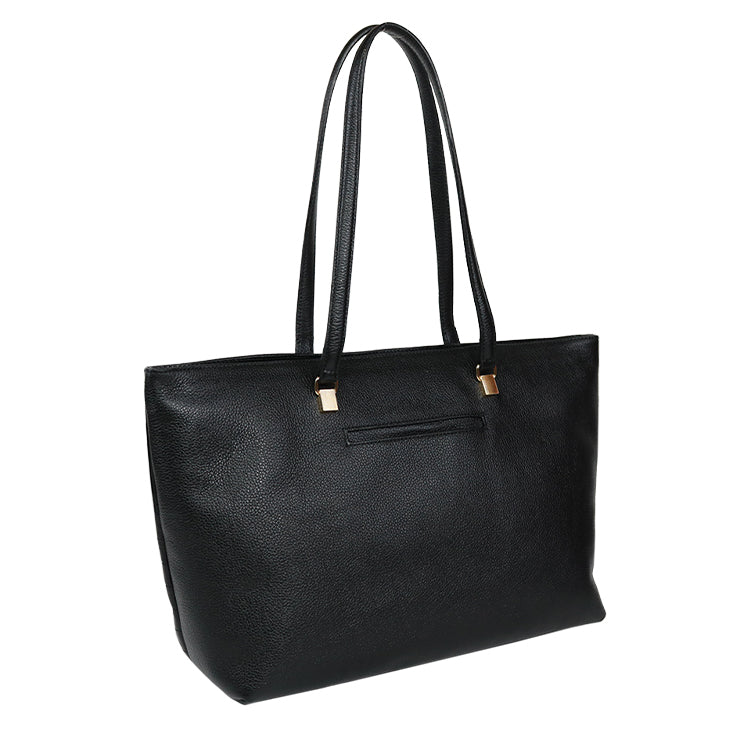 Bolsa de Couro Shopping Bag Eva - Preto