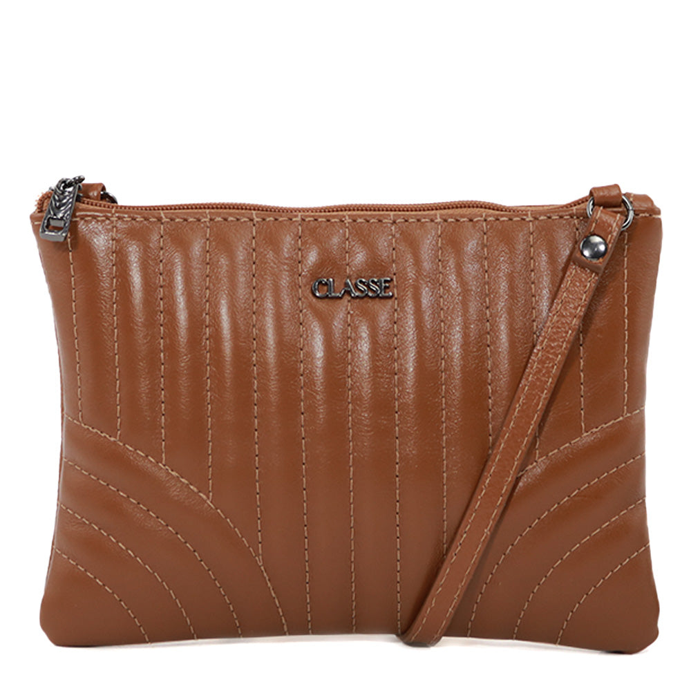 Bolsa de Couro Crossbody Eva - Metal Preto