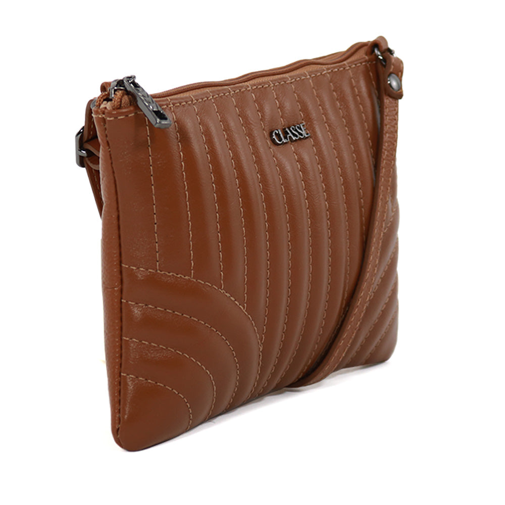 Bolsa de Couro Crossbody Eva - Metal Preto