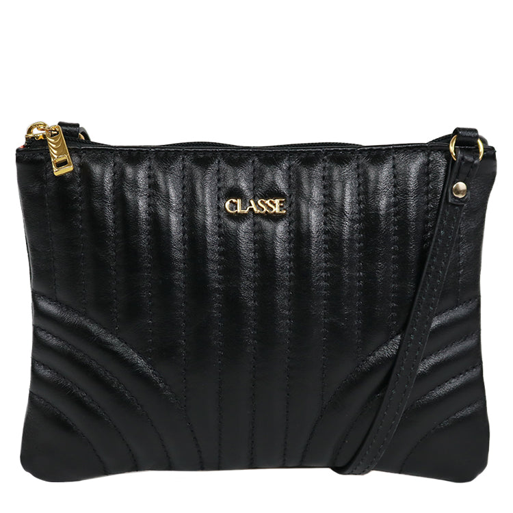 Bolsa de Couro Crossbody Eva - Metal Dourado