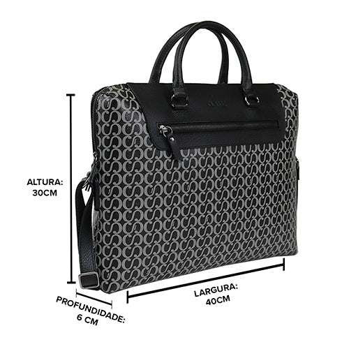 Pasta Masculina Grande Canvas - Preto