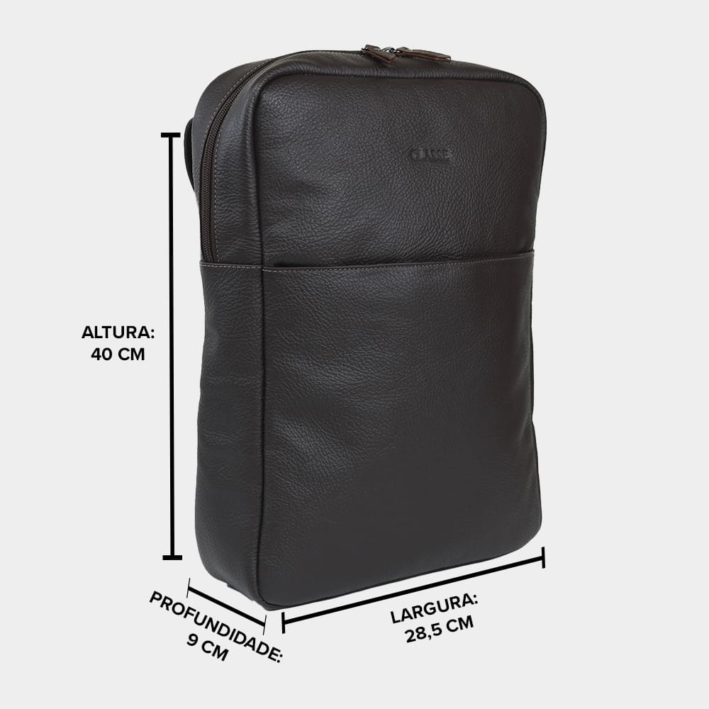 Mochila De Couro Masculina Media Office  - Confort Sand