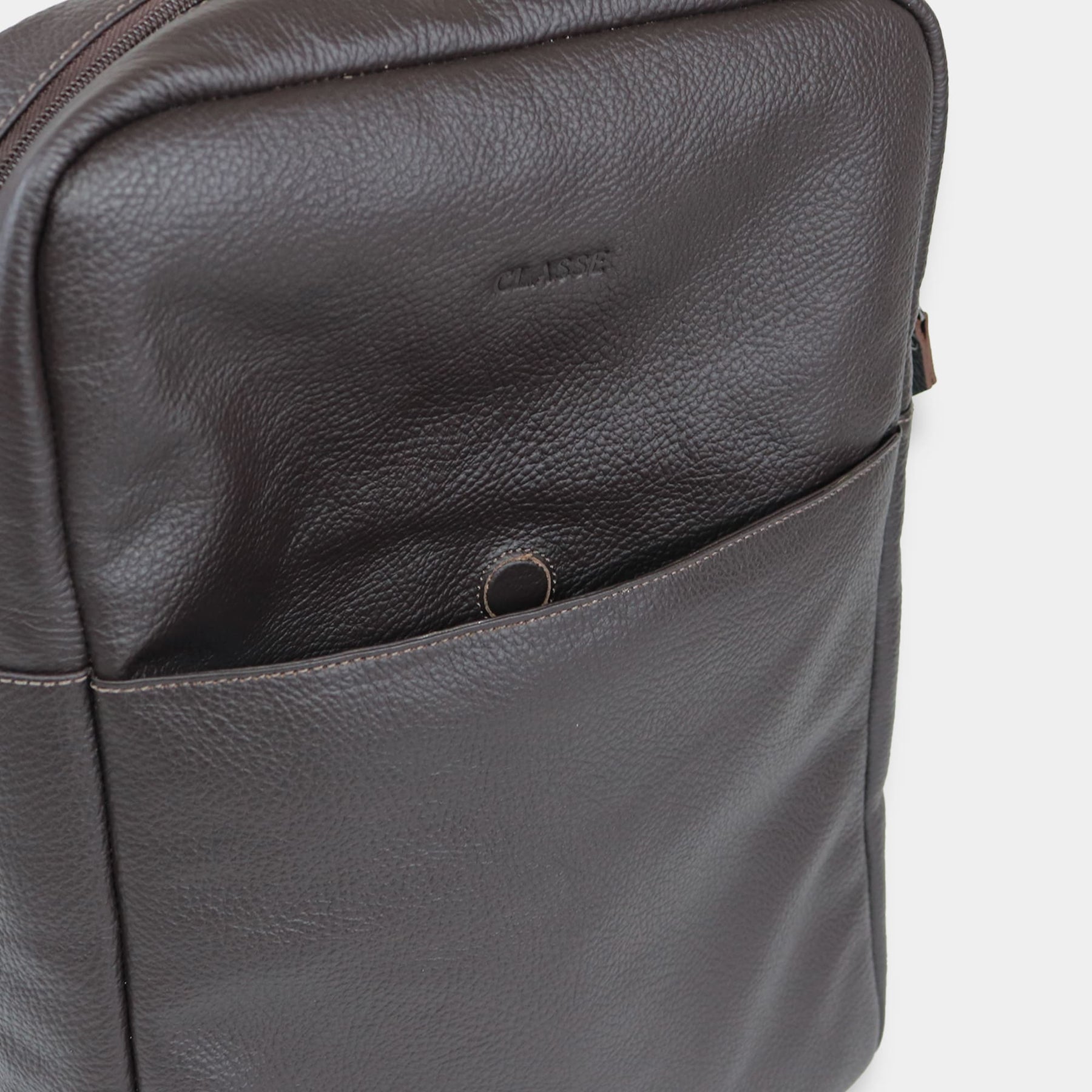 Mochila De Couro Masculina Media Office  - Confort Sand