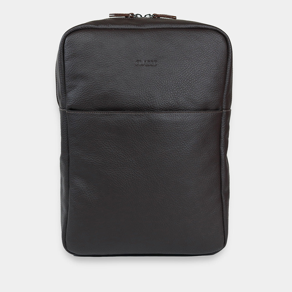 Mochila De Couro Masculina Grande - Café