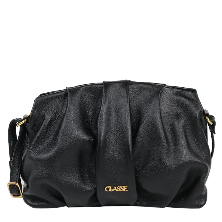 Bolsa de Couro Crossbody TINA - Preto