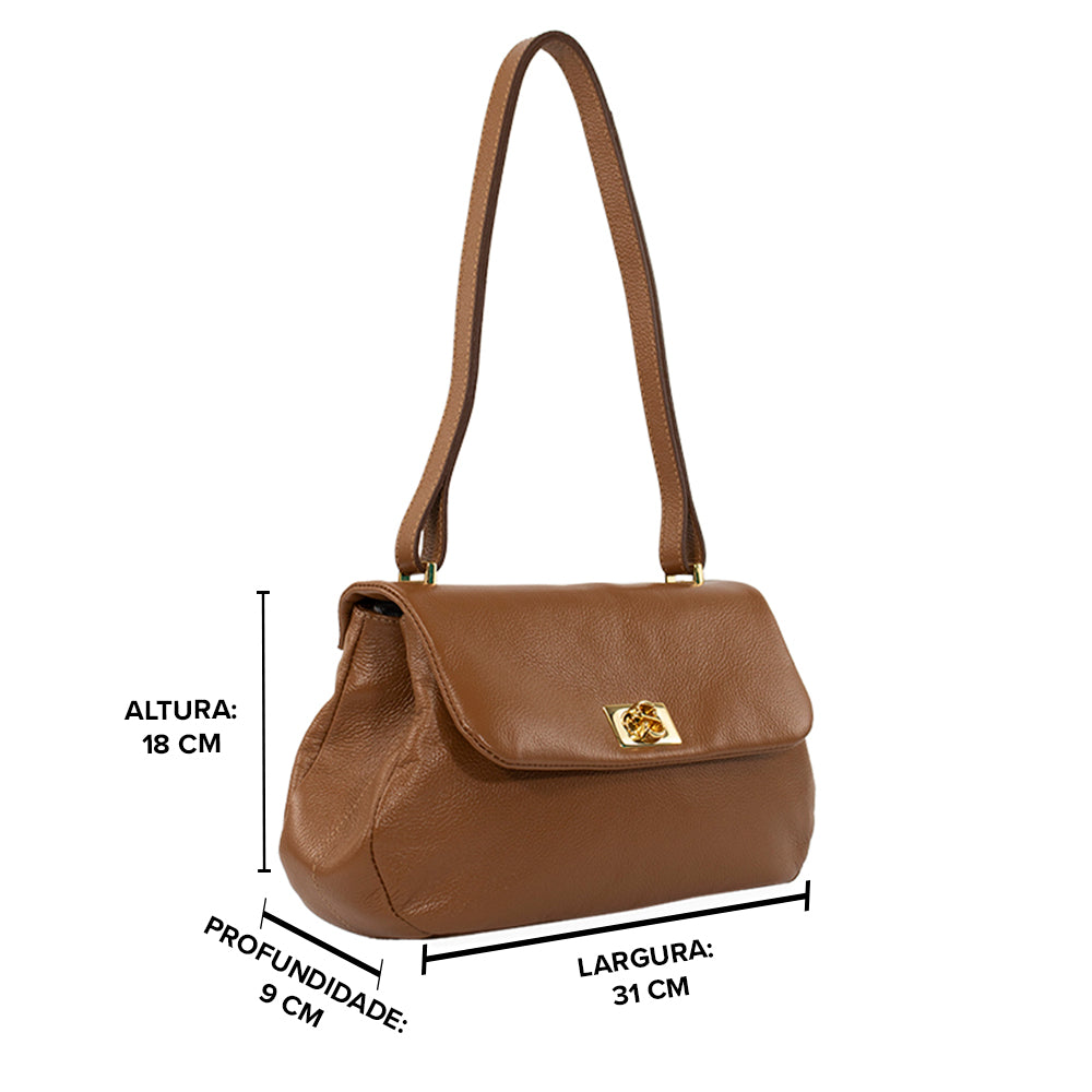 Bolsa Tiracolo de Couro Laila - Nocciola