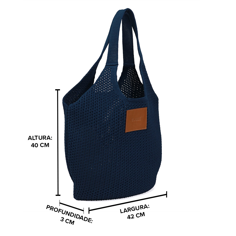 Bolsa de Crochê Lilla - Azul/Nocciola