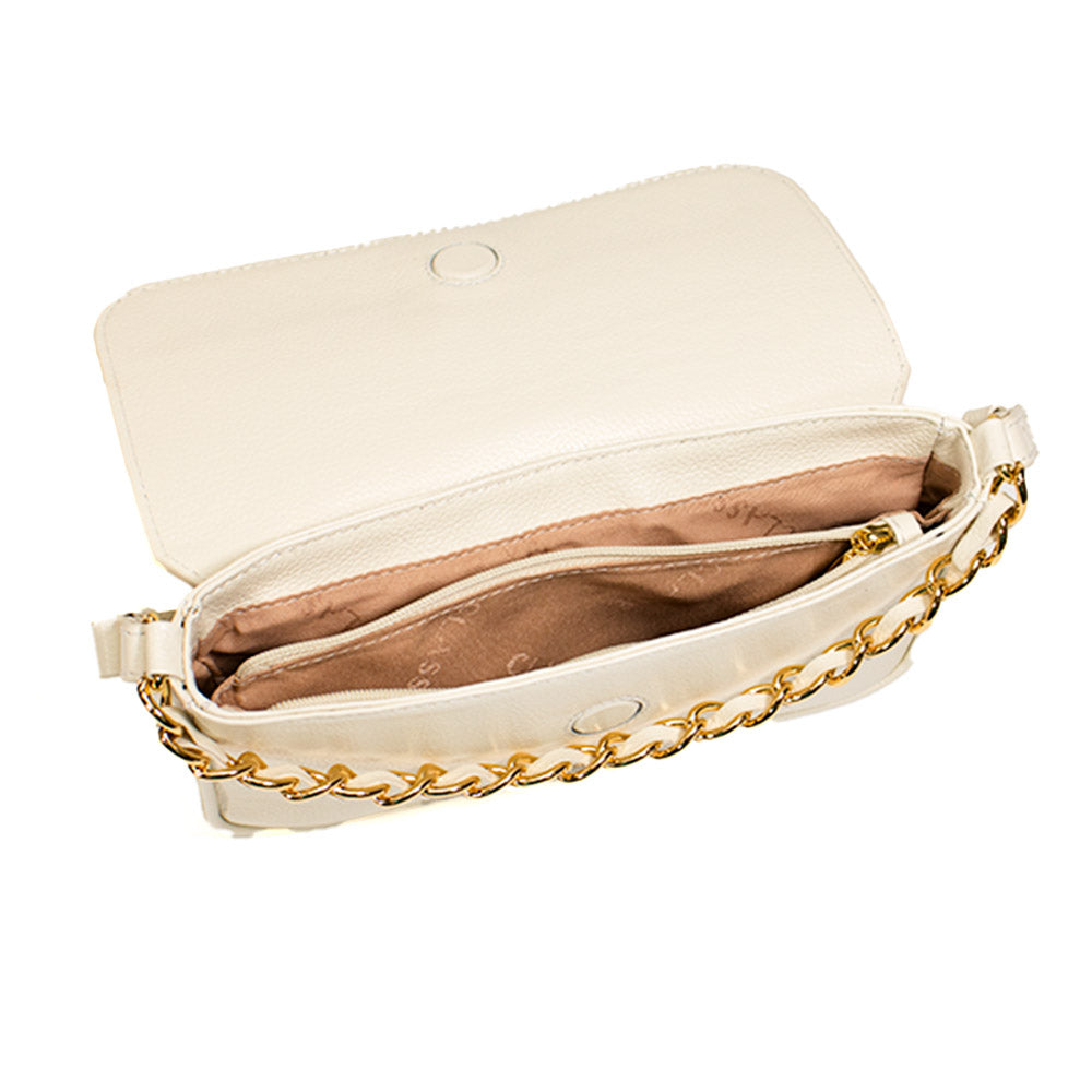 Bolsa de Couro Tiracolo Bag Julia - Off White