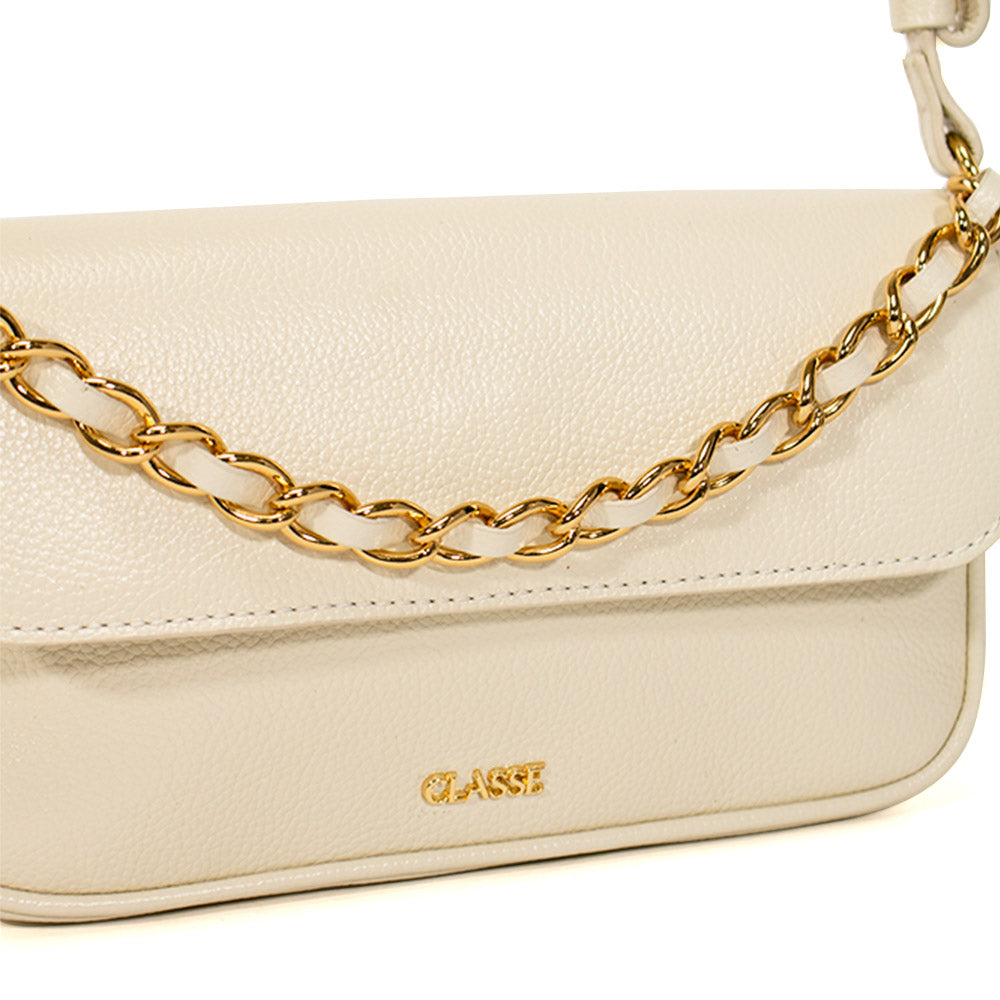 Bolsa de Couro Tiracolo Bag Julia - Off White