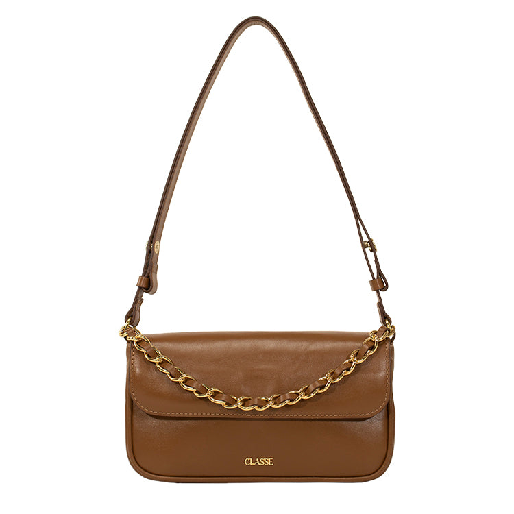 Bolsa de Couro Tiracolo Bag Julia - Nocciola