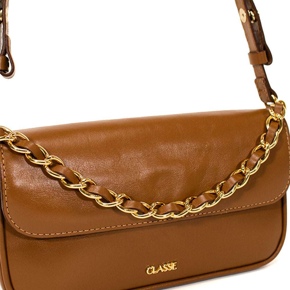 Bolsa de Couro Tiracolo Bag Julia - Nocciola