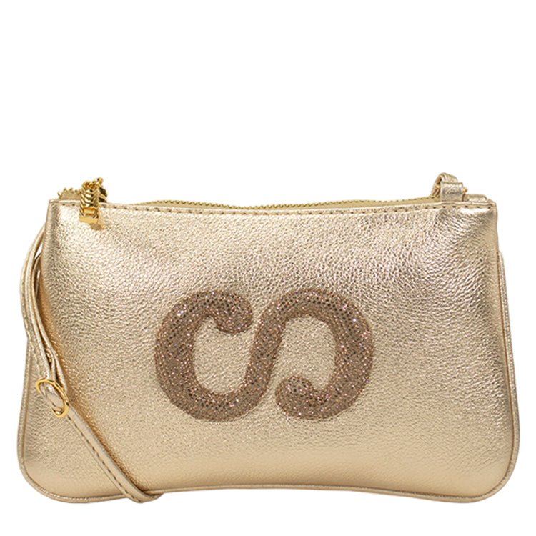 Bolsa de Couro Crossbody Glam - Ouro