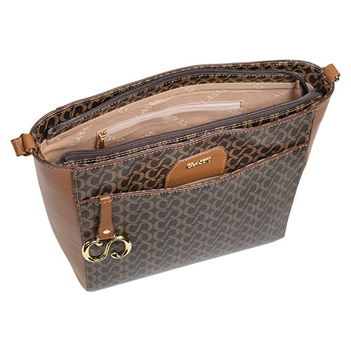 Bolsa Crossbody Canvas Maitê - Marrom/Nocciola