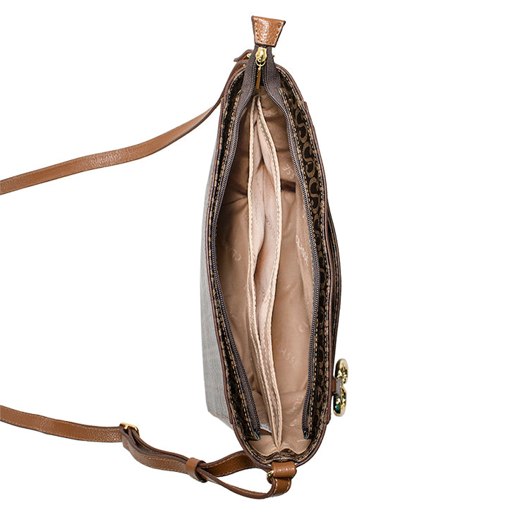 Bolsa Crossbody Canvas Maitê - Marrom/Nocciola