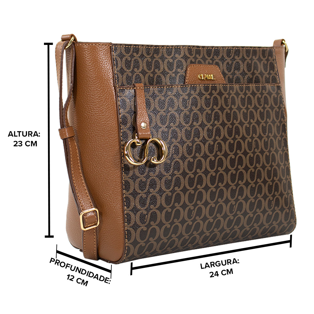 Bolsa Crossbody Canvas Maitê - Marrom/Nocciola